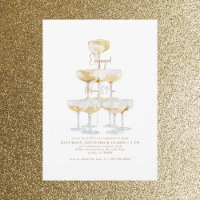 Champagne Tower Gold Text Party