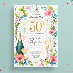 Invitation Champagne Vieilli à la Perfection 50e Anniversaire