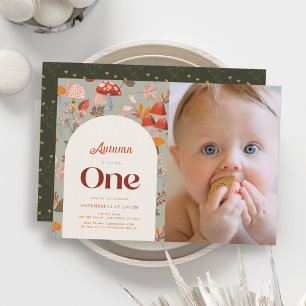 Invitation Champignon d'automne Fleur sauvage 1er anniversair