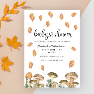 Invitation Champignons aquarelle baby shower