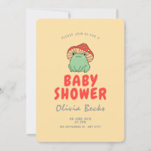 Champignons avec Baby shower de grenouille