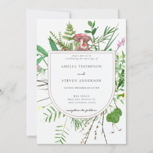 Invitation Champignons de forêt Mariage Woodland
