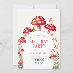Invitation Champignons des Fées de Bois Anniversaire