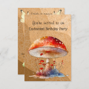 Invitation Champignons enchantés 4 ans Anniversaire