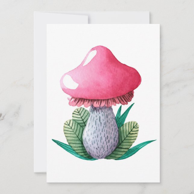 Invitation Champignons Et Feuilles (Devant)