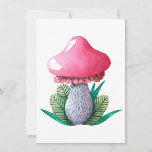 Invitation Champignons Et Feuilles