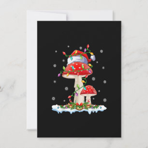 Invitation Champignons Noël Funny Santa Chapeau Lights Noël F