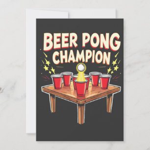 Invitation Champion de Beer Pong Ping Pong Boire
