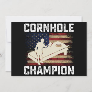 Invitation Champion de Cornhole Drapeau Américain USA 4 Juill