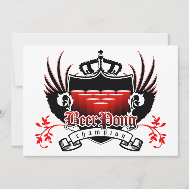 Invitation champion royal de la bière de pong (Devant)