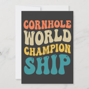 Invitation Championnat du monde de Cornhole Funny Super Retro