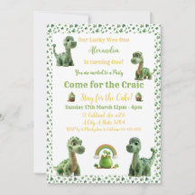 Invitation chanceuse de dinosaure pour la St Patri