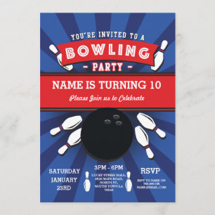 Invitation chanceux de grève de Tenpin de fête