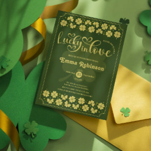Invitation Chanceux en amour Fête de mariage pour la Saint-P