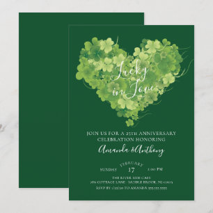 Invitation Chanceux en amour Shamrock Heart Anniversaire