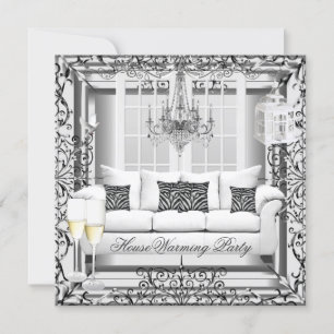 Invitation Chandelier Champagne Blanc Argenté pour la Créatio