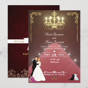 Invitation Chandelier d'or