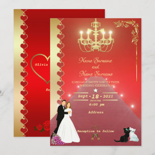 Invitation Chandelier d'or