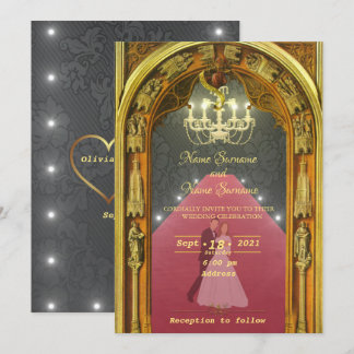 Invitation Chandelier d'or