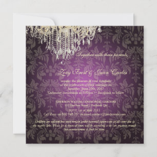 Invitation Chandelier en cristal PixDezines + Damask baroque