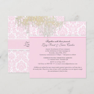 Invitation Chandelier en cristal PixDezines + Damask Moiré