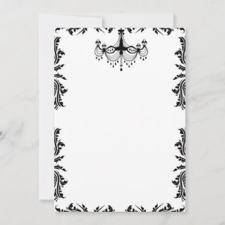 Invitation chandelier noir et blanc