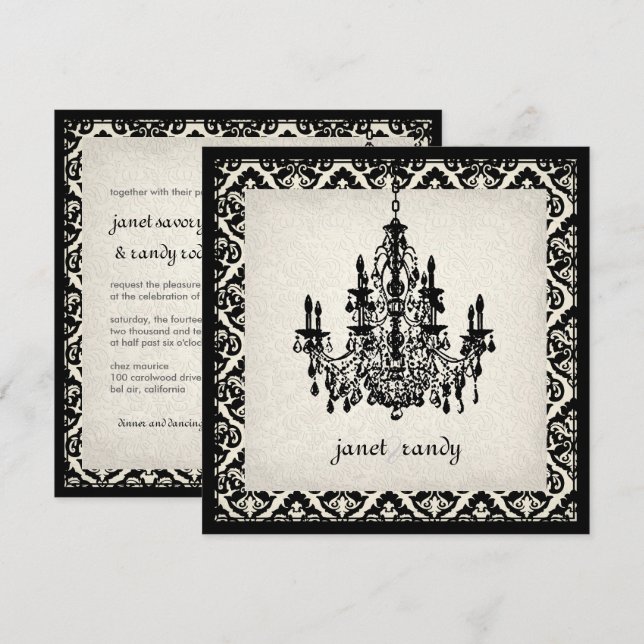 Invitation Chandelier PixDezines+damas olivia (Devant / Derrière)