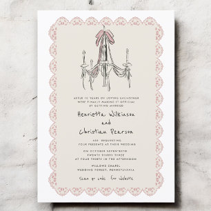 Invitation Chandelier Romance Mariage Vintage site web 