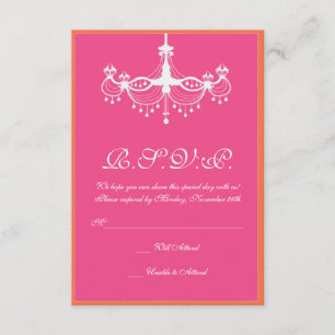 Invitation Chandelier rose et orange Hot RSVP