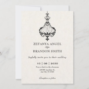 Invitation chandeliers victoriens vintages mariage