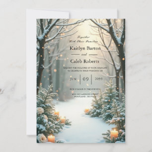Invitation Chandelles neigeuses Evergreens gelés
