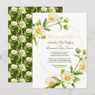 Invitation Changement d'aquarelle du Rose plan mariage blanc