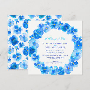 Invitation Changement de mariage de plan en mode Pansy bleu r