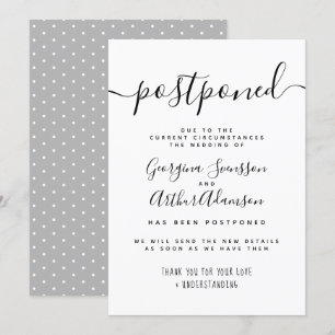 Invitation Changement de Mariage de script noir et blanc "rep