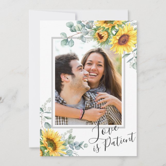 Invitation Changement de plan L'amour est le patient Mariage  (Devant)