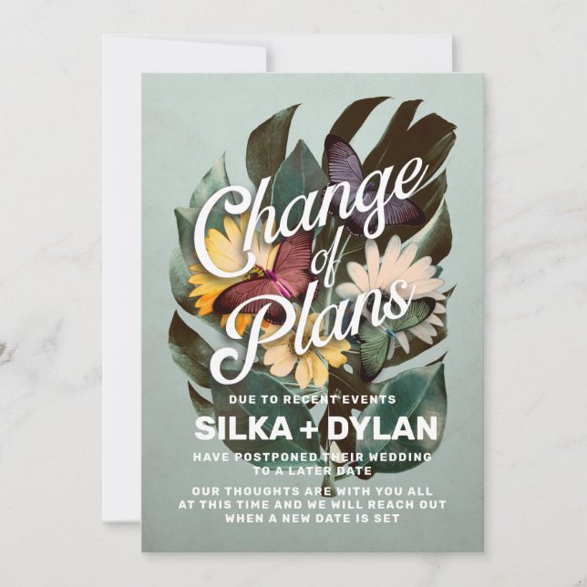 Invitation Changement de plans, annonce de mariage reprogramm (Devant)