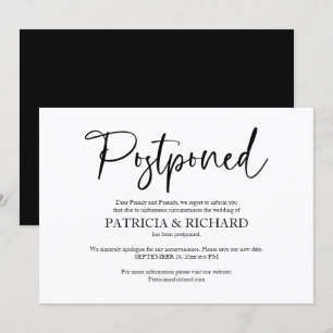 Invitation Changement de plans Annonce de report de mariage