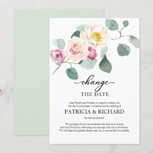 Invitation Changement de plans de mariage Eucalyptus