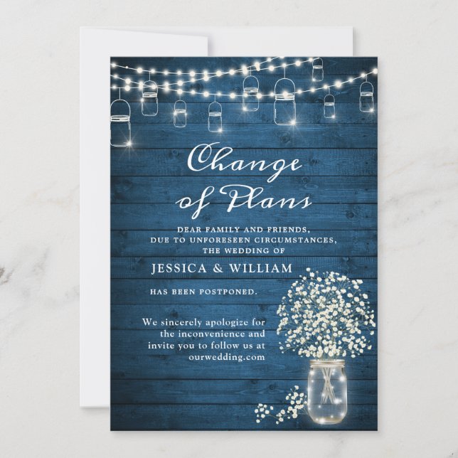 Invitation Changement de plans Guillarde de bébé Lumières de  (Devant)