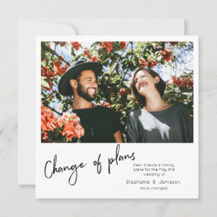 Invitation Changement de plans Instantané Photo & Typographie