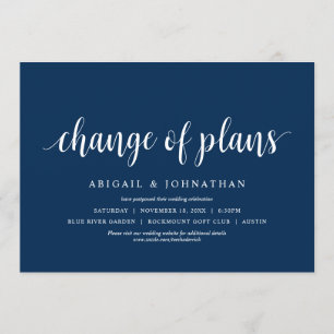Invitation Changement de plans, Mariage Changer la date