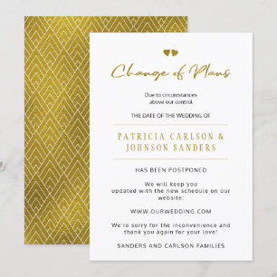Invitation Changement de plans report de l'annonce de mariage