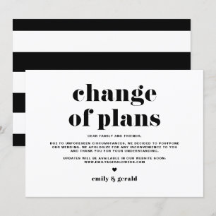 Invitation Changement de plans Retro Bold Typographie Postpon
