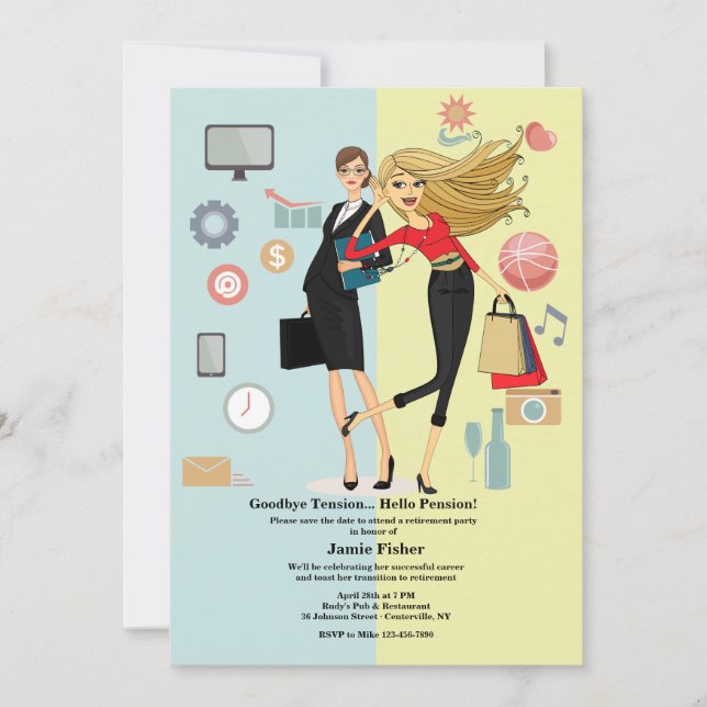 Invitation Changement de vie Parti de retraite des femmes (Devant)