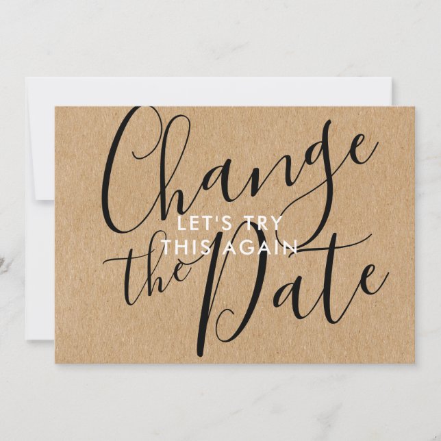 Invitation Changement Rustique Reporté Annulé Script (Devant)
