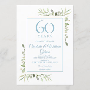 Invitation Changer la Date 60e Anniversaire de Mariage Verdur