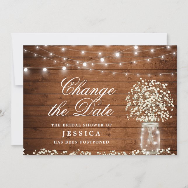 Invitation Changer la date Fête des mariées de la respiration (Devant)