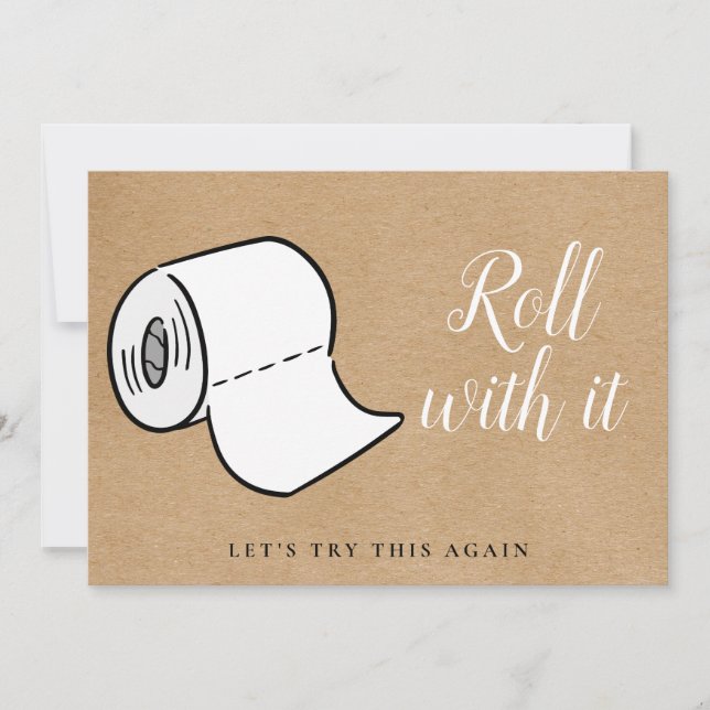 Invitation Changer la Date Reportée Événement Annulé Rustique (Devant)