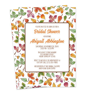 Invitation Changer la Fête des mariées d'automne Feuille