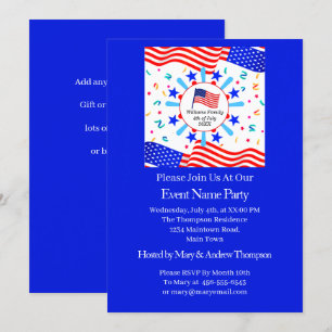 Invitation Changer tout texte USA Drapeau Jour de l'Indépenda